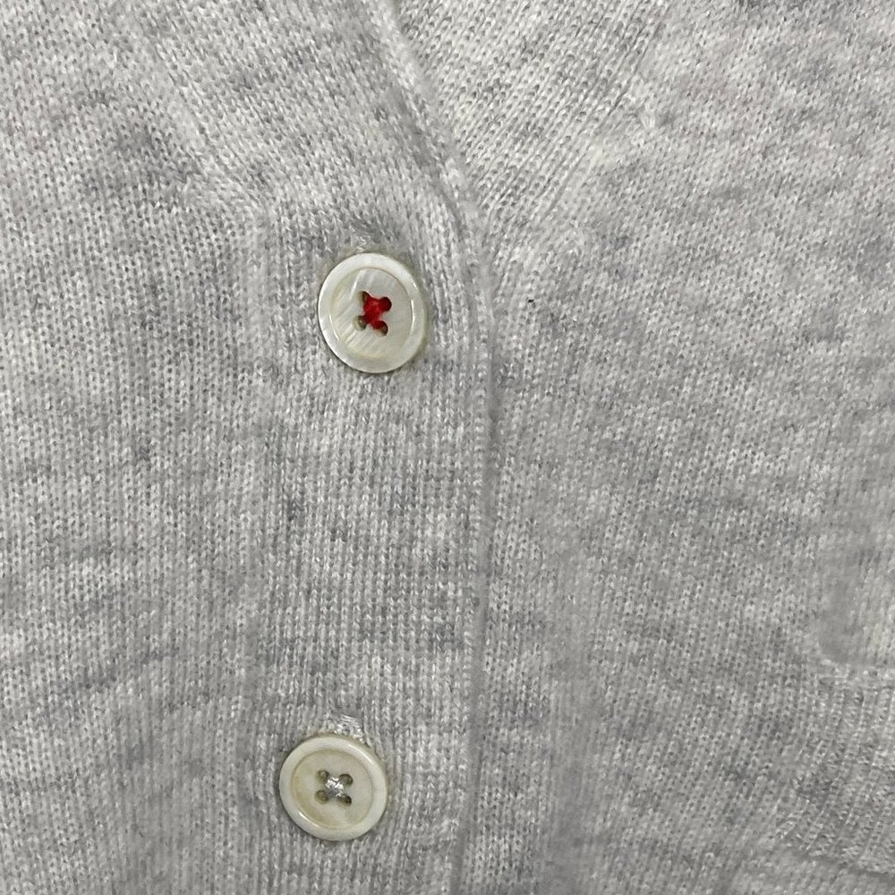 Brazeau Tricot | Cashmere Cardigan Sweater in Muslin Gray - Picture 6 of 8